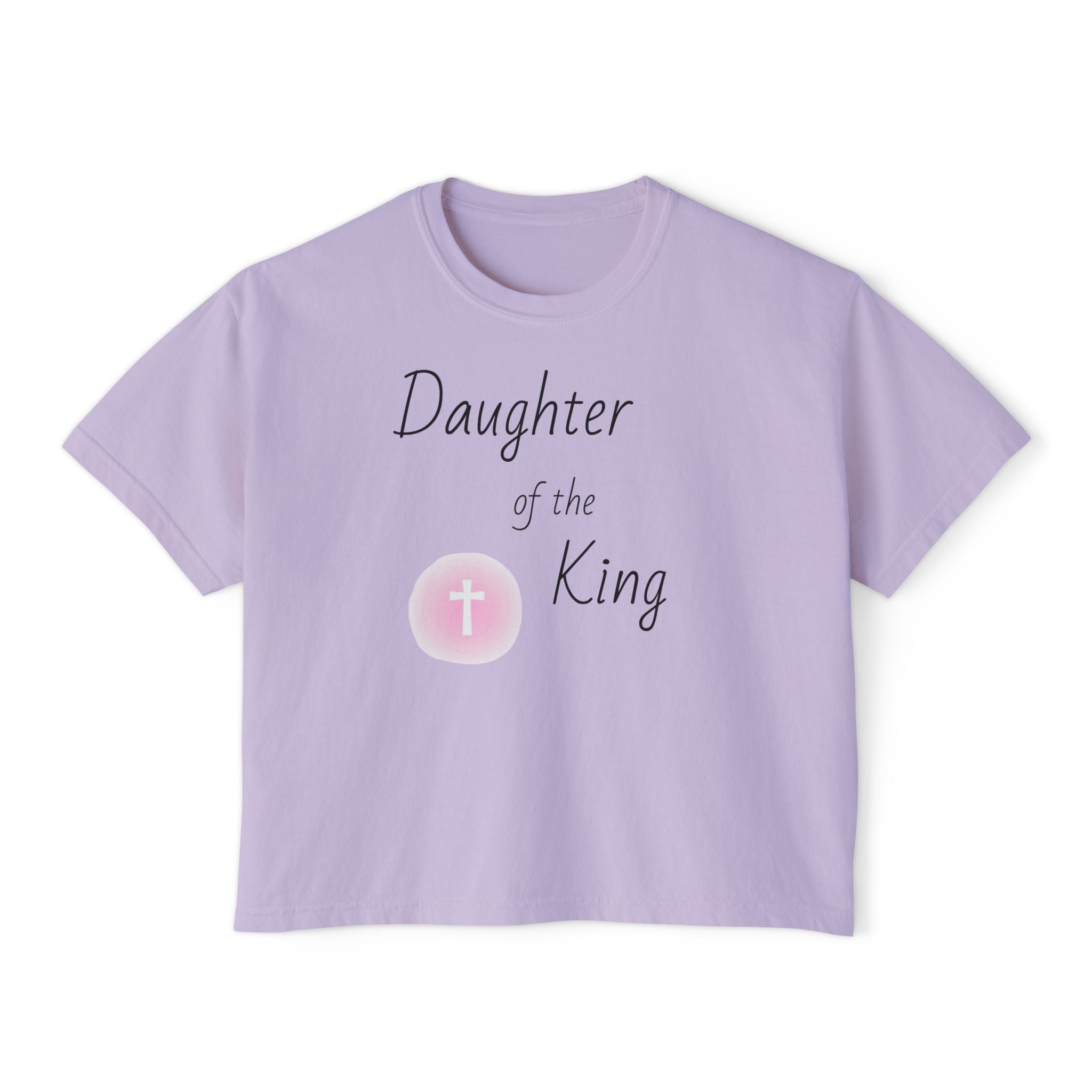 Daughter of the King Boxy Tee — Christian Faith Crop Top