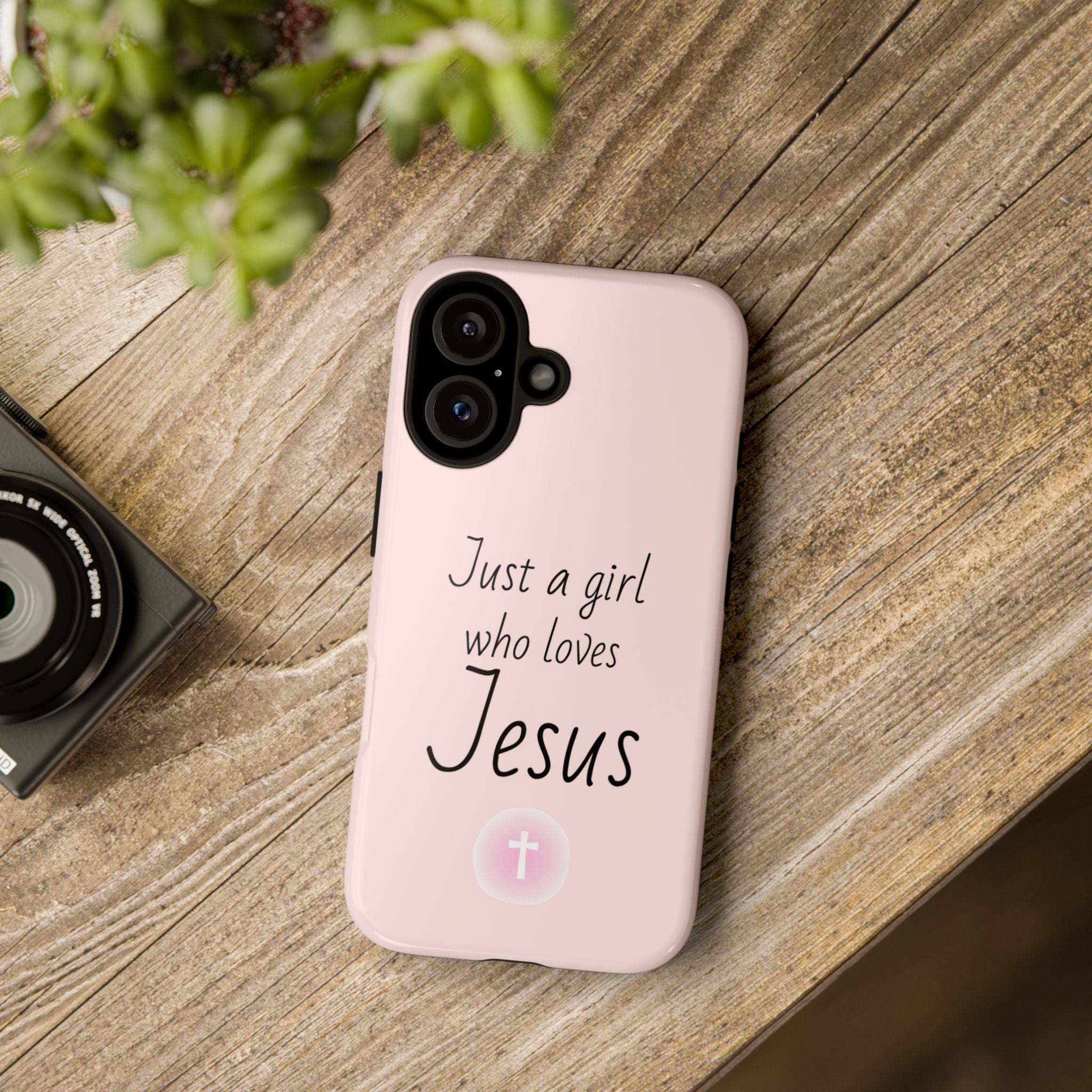 Phone Case - "Just a Girl Who Loves Jesus" Pink Christian Tough Case