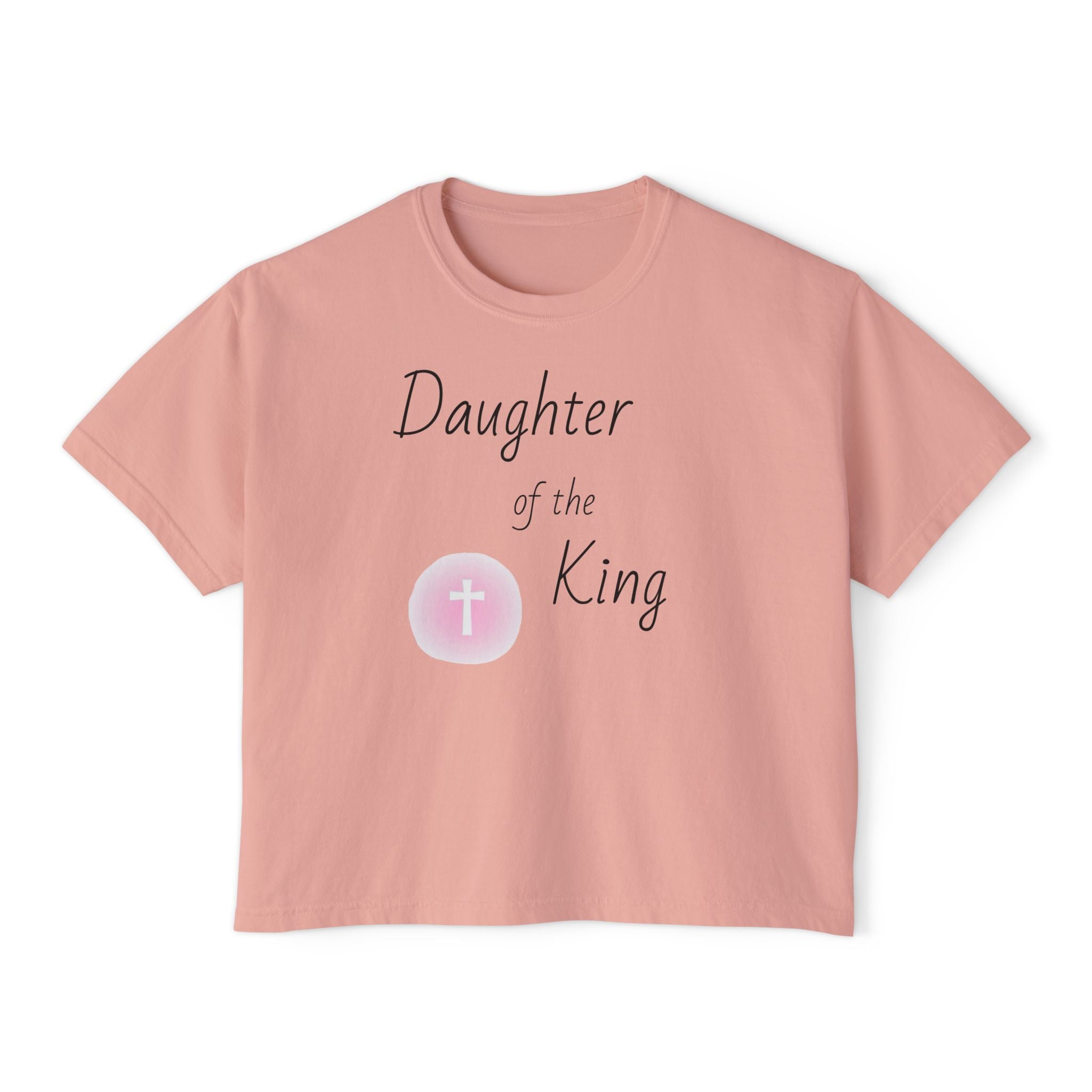Daughter of the King Boxy Tee — Christian Faith Crop Top
