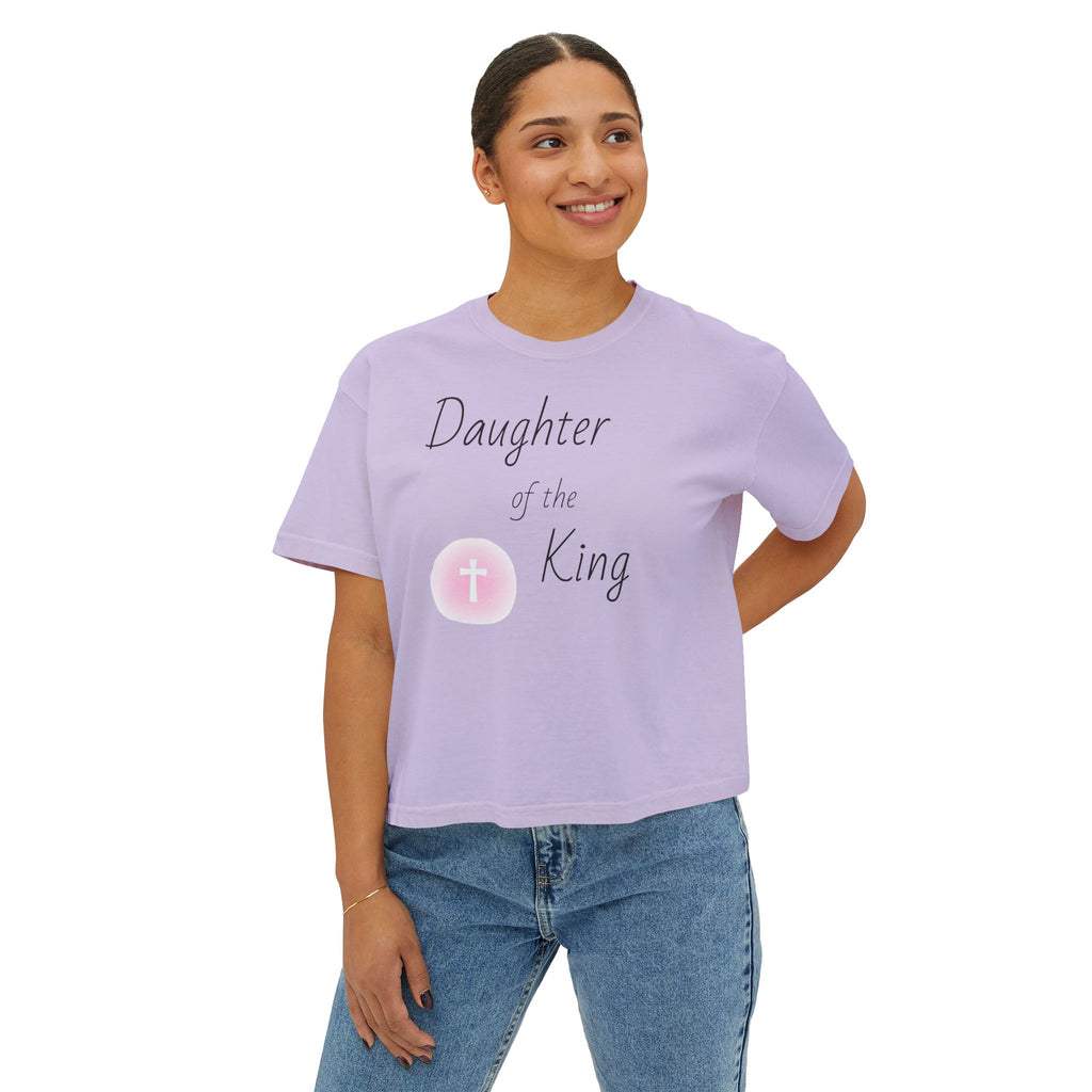 Daughter of the King Boxy Tee — Christian Faith Crop Top