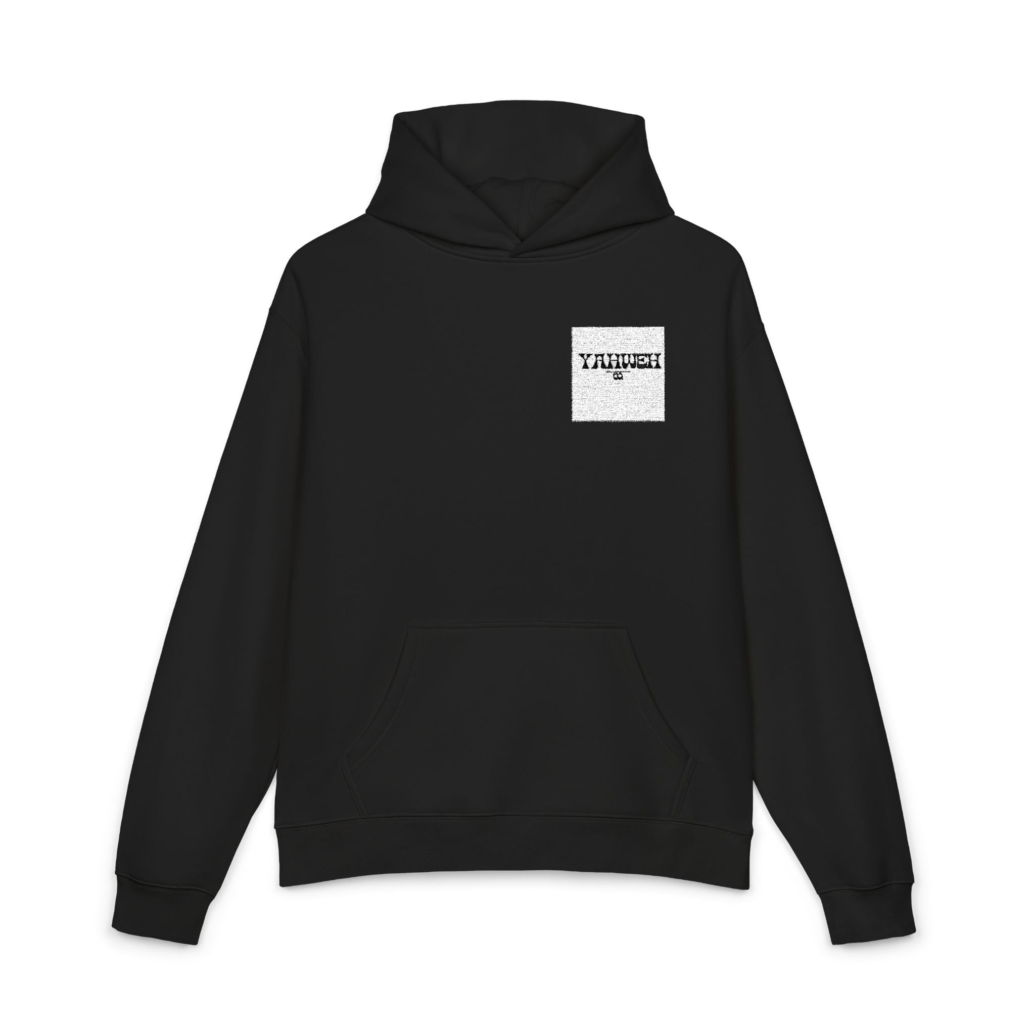 YHWH Co. Relaxed Hoodie — Minimal Pocket Graphic "YHWH" Casual Streetwear Hoodie