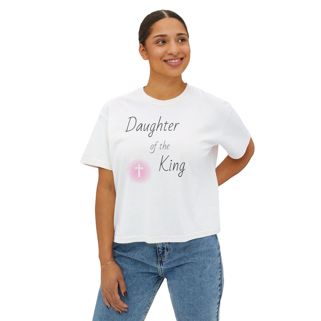 Daughter of the King Boxy Tee — Christian Faith Crop Top