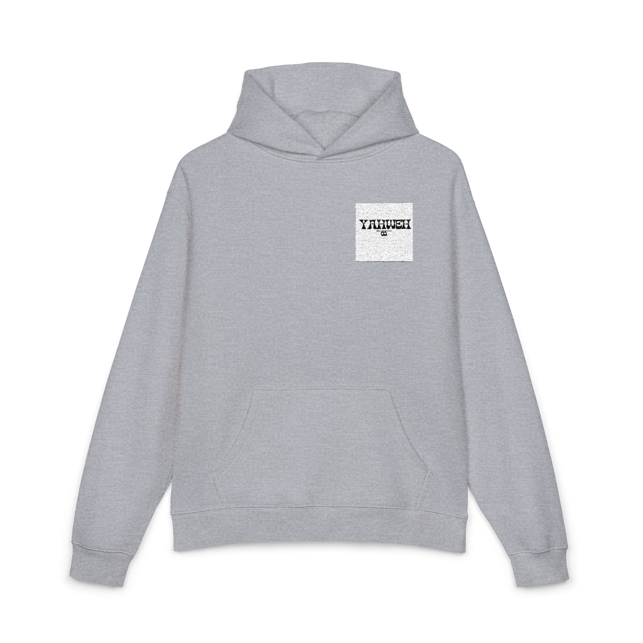 YHWH Co. Relaxed Hoodie — Minimal Pocket Graphic "YHWH" Casual Streetwear Hoodie