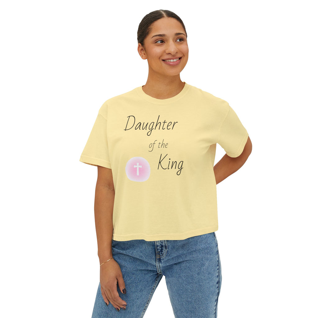 Daughter of the King Boxy Tee — Christian Faith Crop Top