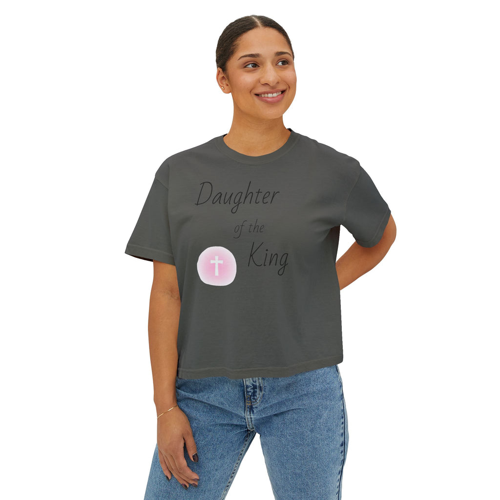 Daughter of the King Boxy Tee — Christian Faith Crop Top