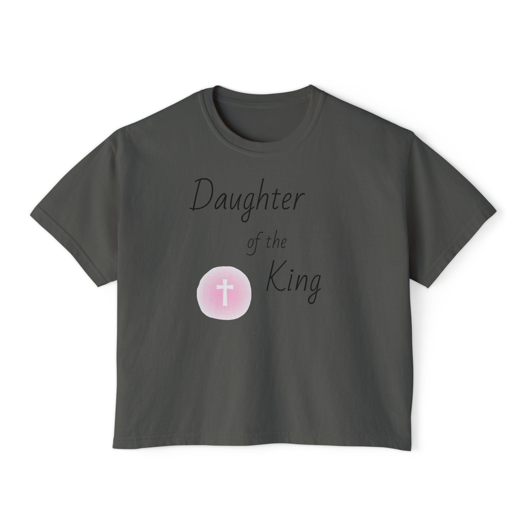 Daughter of the King Boxy Tee — Christian Faith Crop Top