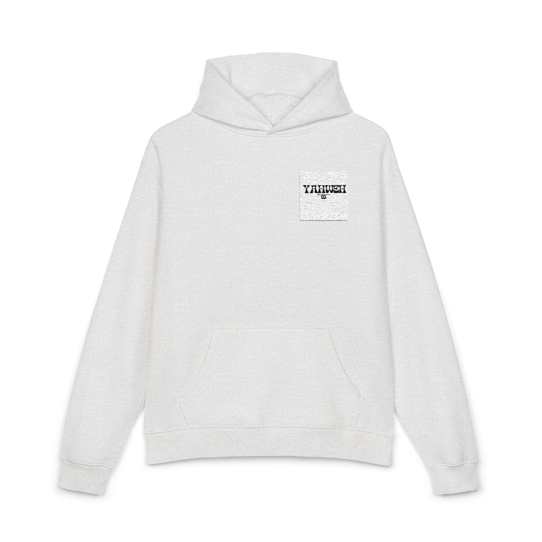 YHWH Co. Relaxed Hoodie — Minimal Pocket Graphic "YHWH" Casual Streetwear Hoodie