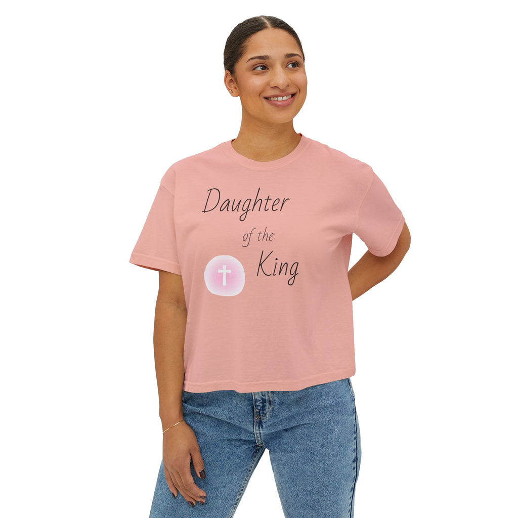 Daughter of the King Boxy Tee — Christian Faith Crop Top