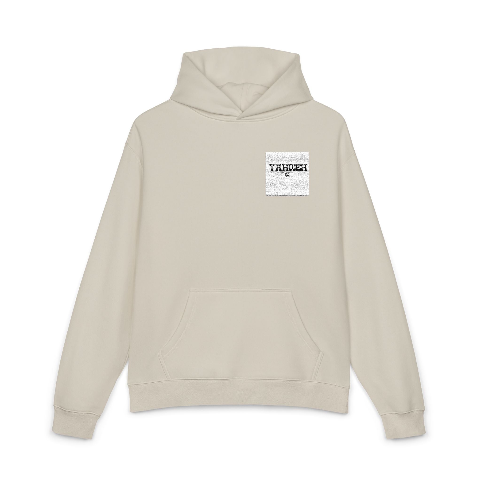 YHWH Co. Relaxed Hoodie — Minimal Pocket Graphic "YHWH" Casual Streetwear Hoodie