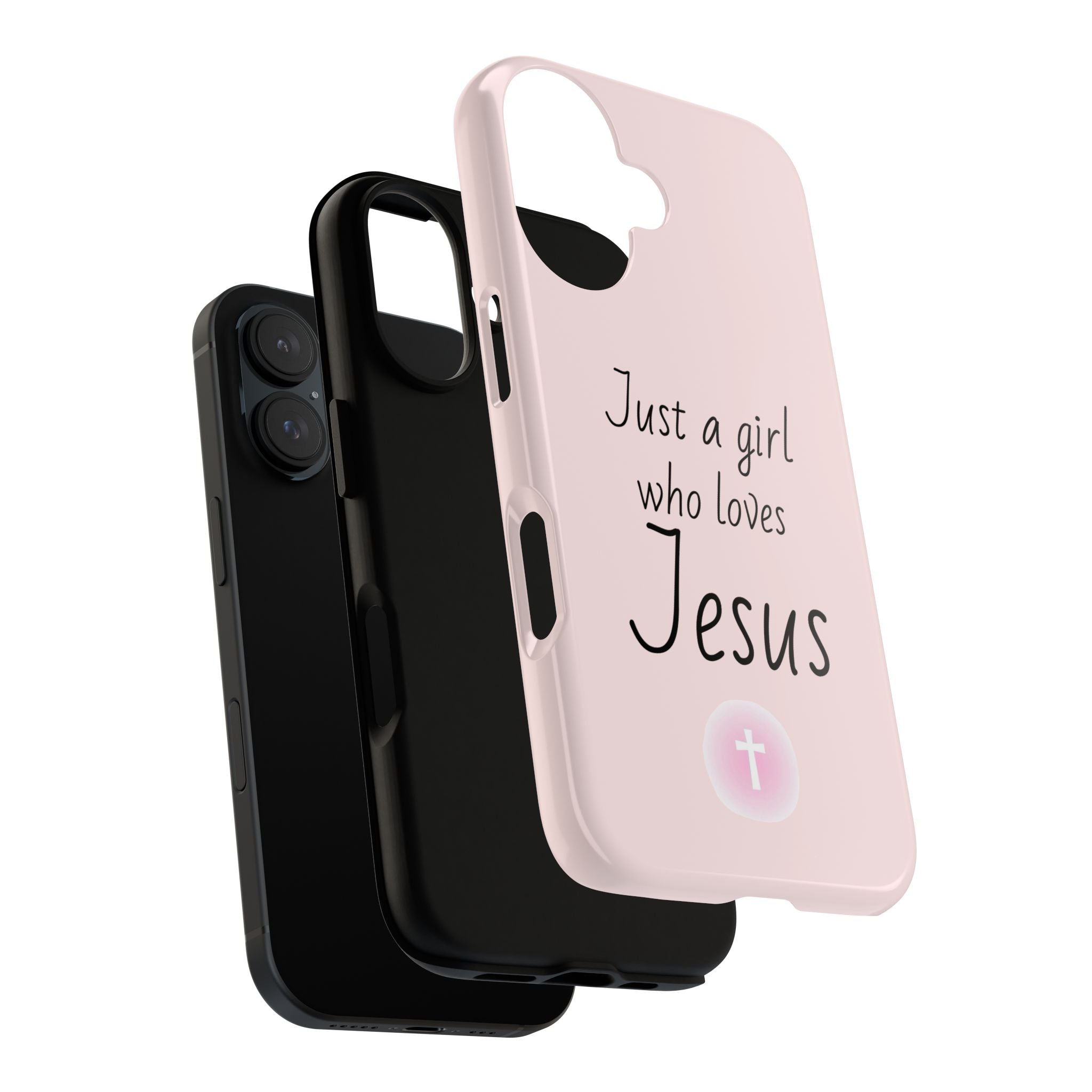 Phone Case - "Just a Girl Who Loves Jesus" Pink Christian Tough Case