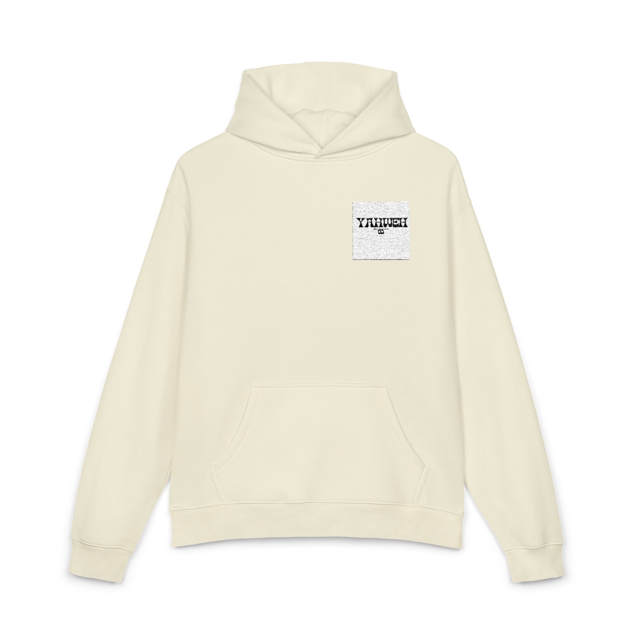 YHWH Co. Relaxed Hoodie — Minimal Pocket Graphic "YHWH" Casual Streetwear Hoodie